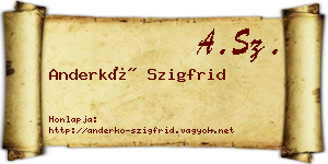 Anderkó Szigfrid névjegykártya
